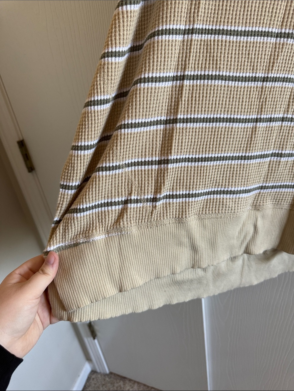 Offline by Aerie Striped Waffle Knit Pullover Sweater - Butter Yellow - Picture 3 of 6